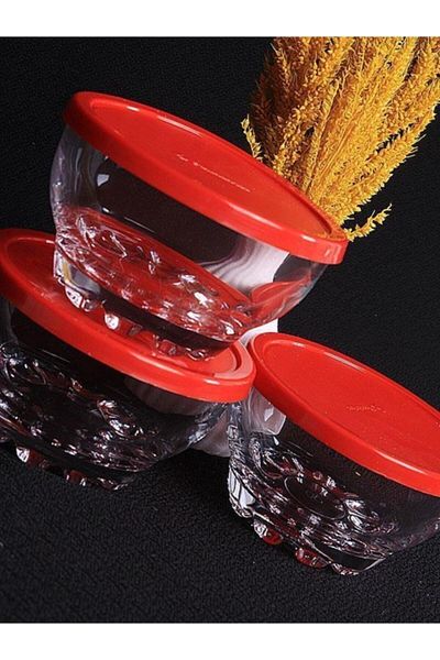 Paşabahçe 53523 Karaman 3-Piece Storage Container with Lid