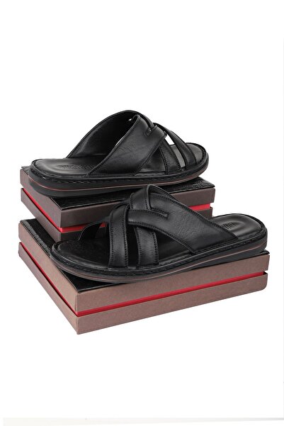 Ducavelli Ανδρικές ορθοπεδικές παντόφλες Melentias από γνήσιο δέρμα