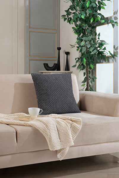 SHAL HOME غطاء وسادة مزخرف فردي مقاس 44 × 44 سم