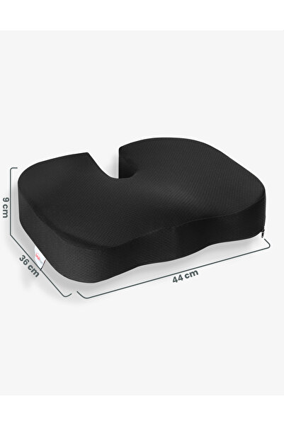 Viscofoam Ortopedik Oturma Minderi Hemeroid Kuyruk Sokumu Coccyx Oturma Minderi Visco Minder Siyah