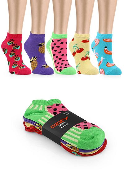 Ozzy Socks 5 чифта забавни модели дамски ботуши Чорапи Ozzyp006
