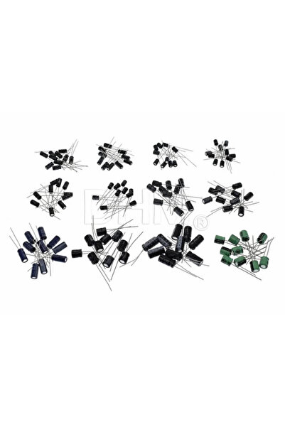 Genel Markalar 120 Adet Dip Elektrolitik Kapasitör Seti 12 Tip x10  1uF 2.2uF...