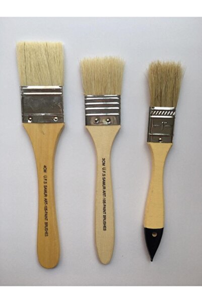 Sanatsal Dünya مجموعة شعيرات طبيعية مكونة من 3 فرشاة عتيقة رقم: 1-1,5-2
