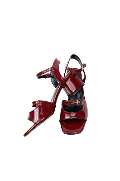 bescobel Claret Red Patent Leather Henma Women's Sandals - 5 Cm Low Heel