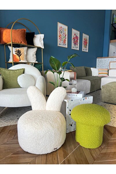 S Home Design Concept Bunny Peluş Tavşan Mini Çocuk Berjer Puf
