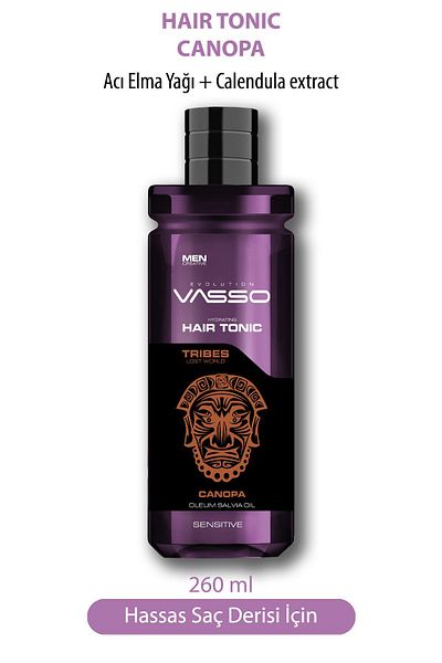 Vasso Men Relaxing Hair Tonic for Sensitive Scalp - Tribes Canopa Hair Tonic 260 ml