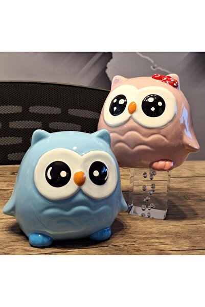 SAAY AKSESUAR Baykuş Seramik Kumbara Kardeşler