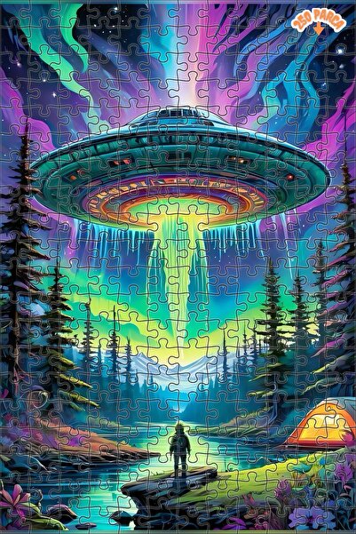 Teona Ahşap Gizemli Uzaylı Buluşması Dekoratif Çift Katlı Çerçeveli Asılabilir Ahşap Puzzle 250 PARÇA 30X30