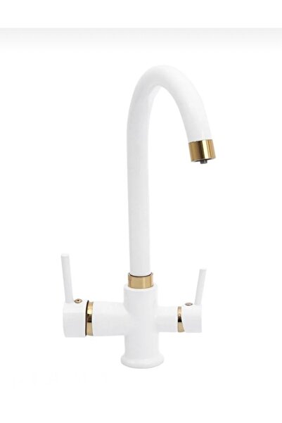 Genel Markalar BEYAZ GOLD 3 GİRİŞLİ ARITMALI MUTFAK EVİYE BATARYASI MUSLUĞU Ç...