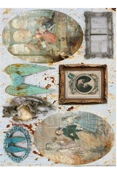 Cadence Brass Decopage Paper - Model 326, 29X42Cm