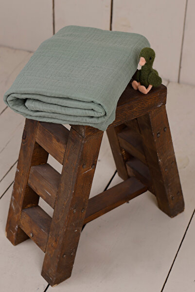 JUNİPERUS Yeşil 4 Katlı Çok Amaçlı Müslin Örtü Battaniye