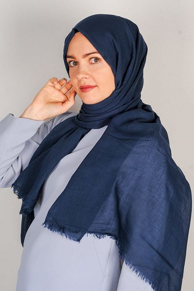 LYRA Μπλε βαμβακερό σάλι Voile 10107