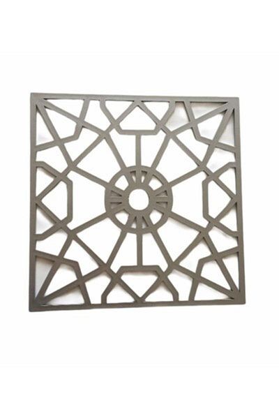Cadence Decorative Furniture Ornament Seljuk Square Ornament Silver 24x24 Cm Multi-Purpose Ornament