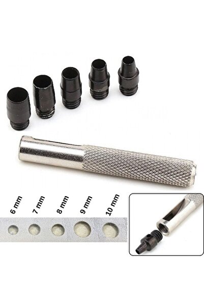 ipekbazaar Set de perforare cu capsator S02 - 6 piese (6MM-7MM-8MM-9MM-10MM) ...