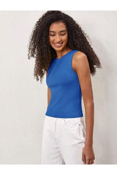 Actiwear Ribbed Halter Collar Knitted Tank Top - 3 Pack T-Shirt