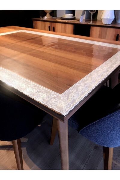 vexillum 1.2mm Transparent PVC White Lacy Thick Anti-Slip Tablecloth Oilcloth Glass Mica Kitchen Living Room Tablecloth