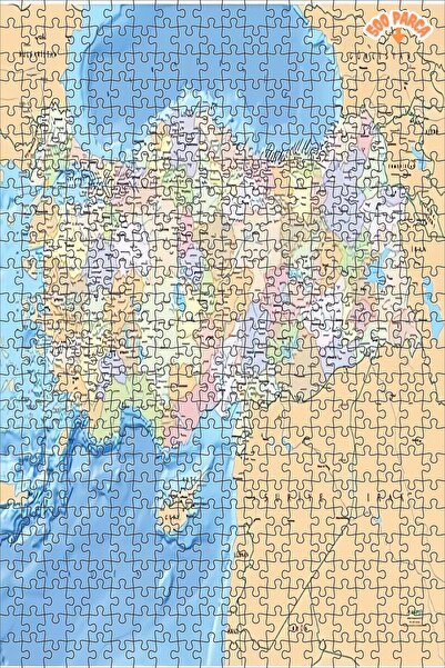 Teona Ahşap Türkiye ve Komşuları Detaylı Harita Çift Katlı Çerçeveli Asılabil...