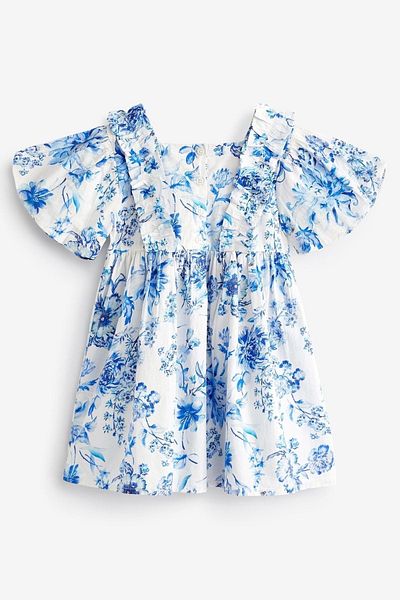 Next Baby 100% Cotton Blue Voven Dress