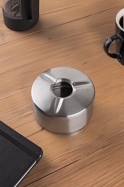 Porsima 10-Piece Stainless Steel Metal Ash Tray - Windproof Ashtray with Lid