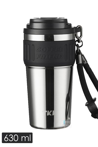 Vagonlife TKK 630 ML Special Series Steel Mug Coffee Cup with Straw/Comfortable Drinking 6 Hours Hot/12 Hours Cold Thermos -2
