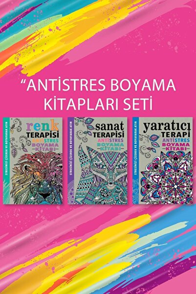 Pegasus Yayınları Antistres Terapi Boyama Kitapları Seti (3 Kitap) – Renk, Sanat ve Yaratıcılıkla Rahatlayın