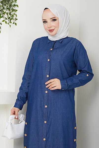 Pamuk Butik Γυναικείο Ξύλινο Κουμπί Λεπτομερές Παντελόνι Διπλό Τζιν Σετ