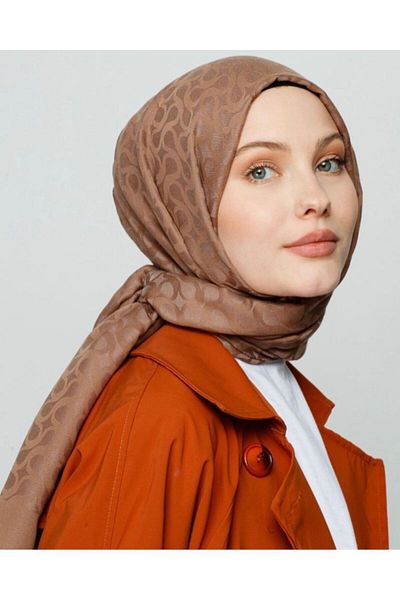 FRESCO SCARFS Hijab Silky Jacquard Bloom μοτίβο γυναικείο σάλι - Mink