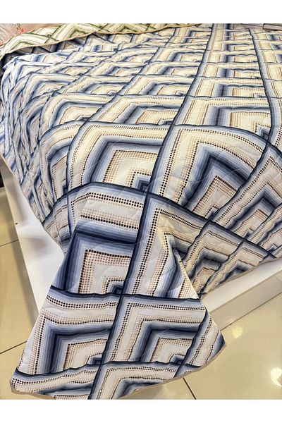 ŞENER HOME 160x230 cm. Husă matlasată din bumbac, cu o singură față, cu două fețe - model gresie, multifuncțională