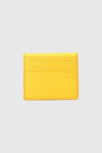 Grande 762 Genuine Leather Horizontal Magnet Card Holder Yellow