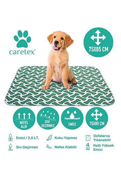 Abso 4 Katlı Yıkanabilir Emici Köpek Pedi Kemik Baskılı ( 75 X 85 Cm. )