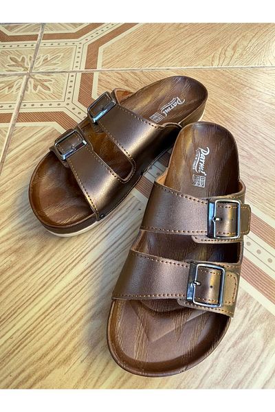 Hızlı Al Black Stylish Buckle Women's Orthopedic Daily Slippers - Comfortable Vacation Sea Beach Slippers