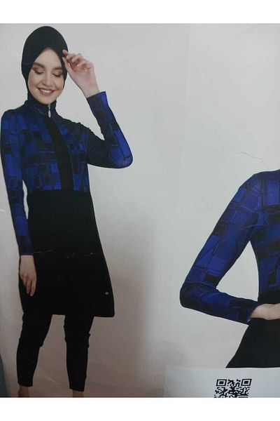 mikam Stylish Hijabed Lycra Women's Sports Swimsuit - Full Lycra