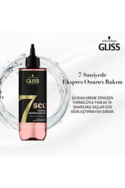 Gliss 7 Saniyede Express Kırık Saçları Onarıcı Sıvı Krem - 7 Sec Split Hair Miracle X 2