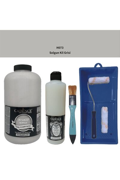 Cadence Mobilya Boyası-Cadence Multisurface H-073 SolgunKilGrisi 2Lt Ultimate Parlak Vernik 500Ml SatRuloSet