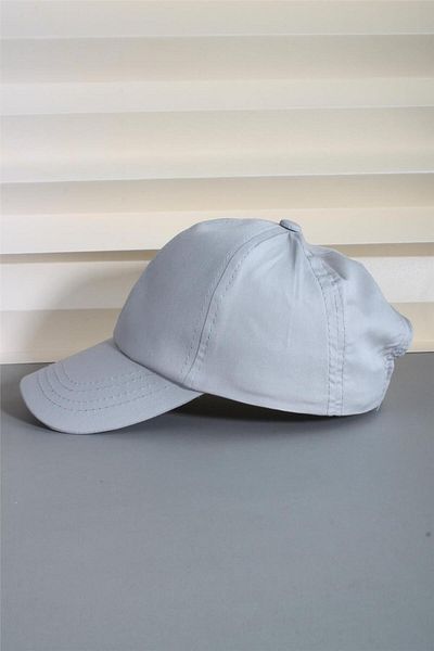 cappello Unisex Gray Sports Cap - Velcro Back, Adjustable 24 Without Hats