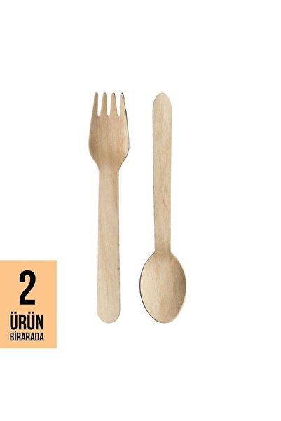 KULLANATMERKEZİ Kullan At Ahşap Tahta Kaşık, Çatal Set 24'lü (12 ADET KAŞİK, ...