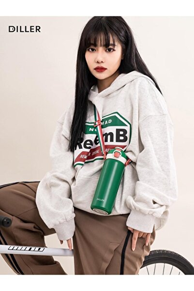 DILLER 700ml Single Lid - Double Use Steel Water Bottle with/Without Straw 6 Hours Hot/Cold