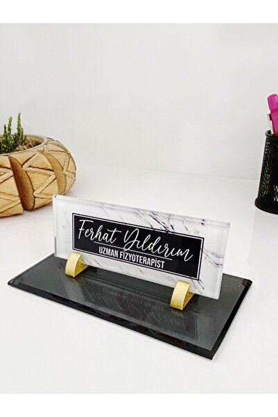 MERTKRİSTAL Uv Baskılı Masa Isimliği, Büro Ofis Makam Hediyesi, Masaüstü Isimlik