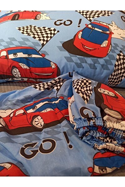 ŞENER HOME Boy - Car Go Car Fata de perna cu cearceaf unic elastic 100x200 cm