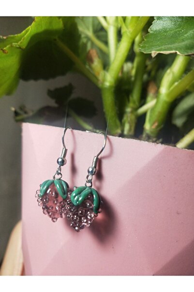 Atölye Şems Murano Cam Böğürtlen Küpe