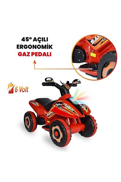 UJ Toys Uzaktan Kumandalı Akülü Atv 6v Safari-kırmızı