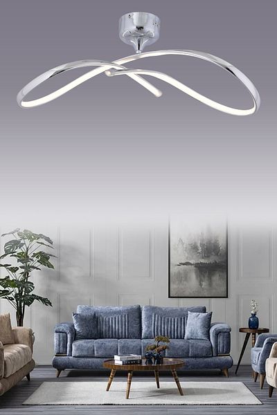 HİRALUCE Marsis 3 Color Chrome (Yellow White and Daylight) Luxury Led Chandelier Concept