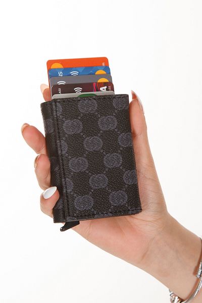 Newish Unisex Mechanism Patterned Wallet and Card Holder