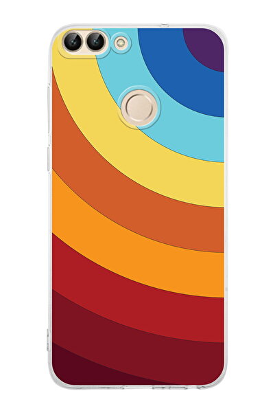 PrintiFy Huawei PSmart (2018) Uyumlu Kamera Korumalı Renk Cümbüşü A Tasarımlı...