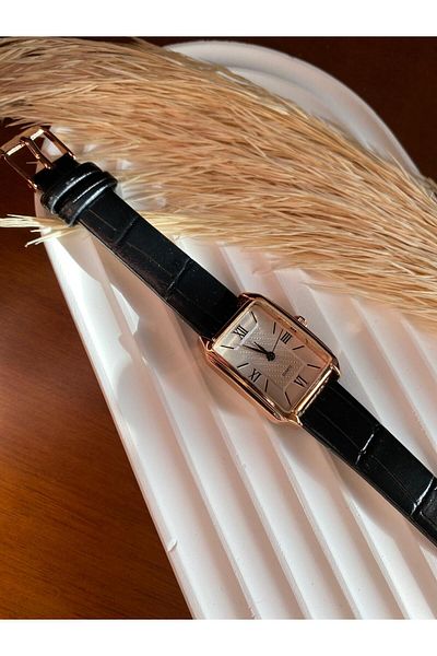 QUARTZ Rubsey Unisex Vintage Women's Wristwatch Retro(Black Flat Leather Cord)