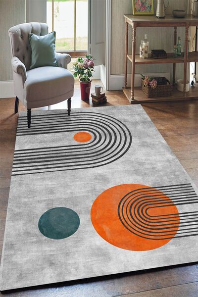 Yürük Home Softtec Yumuşak Dokulu Dijital Baskılı FRİDOSE MODELİ Lastikli Hal...