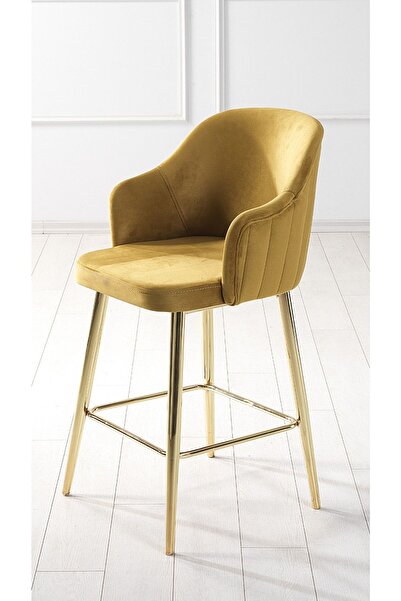 Pİ MOBİLYA 1 Adet Perry Ada Mutfak Ve Bar Sandalyesi - Bar Taburesi - Silineb...