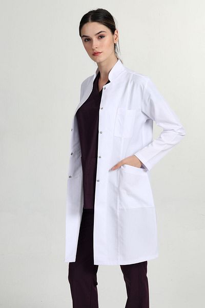 BAŞAK Γυναικεία ποδιά White Long Judge Collar - Γιατρός, Νοσοκόμα, Δάσκαλος