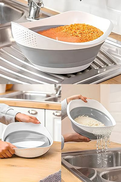 Turkco Folding Accordion Strainer| Practical Kitchen Rice Fruit Vegetable Strainer Does Not Contain Bpa