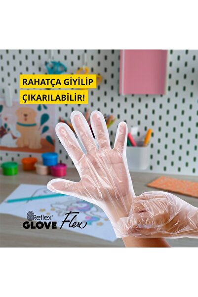 Flex Çok Amaçlı Şeffaf Çocuk Eldiveni 2 X 50'li